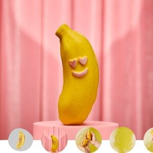 Lush Sold Out Online Smiley Banana Bubble Bar - Yellow and Pink